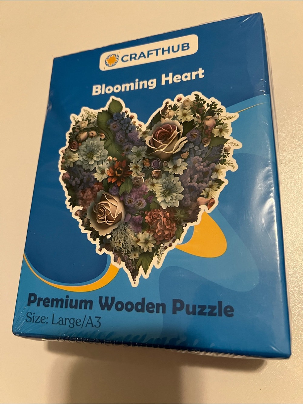 Gorgeous Colorful Premium Wooden Puzzle - Floral HEART - NWT